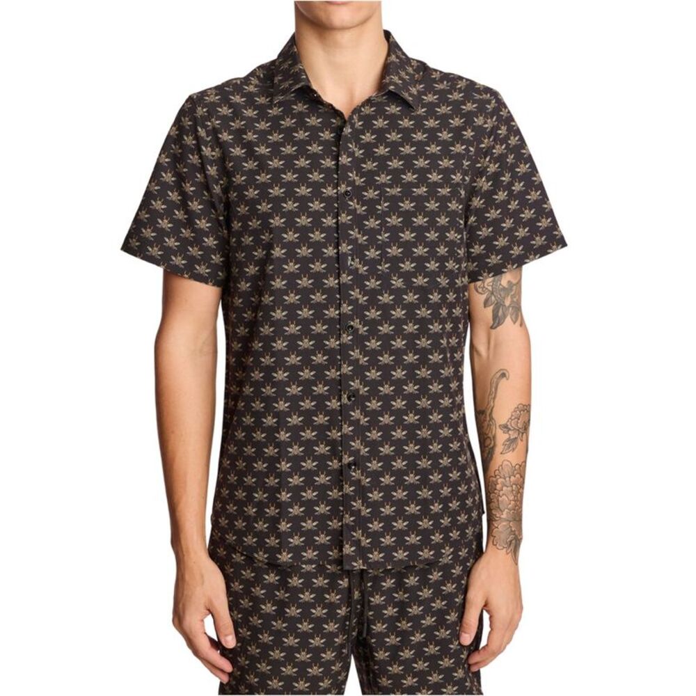Paisley & Gray Mens Gilby Slim Fit Bee Print Rashguard Swim Top, NWT